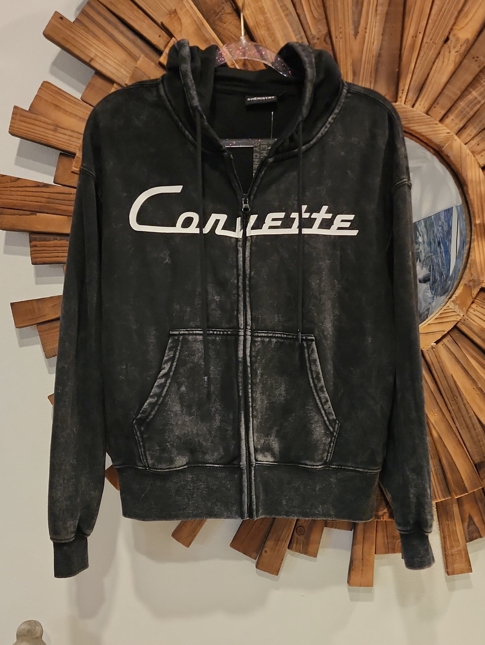 Chemistry Black Logo Graphic Corvette Hoodie SZ Medium